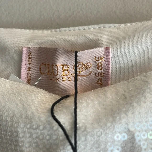 NWT Club L London Sequin Square Neck Mini Dress - Picture 7 of 9